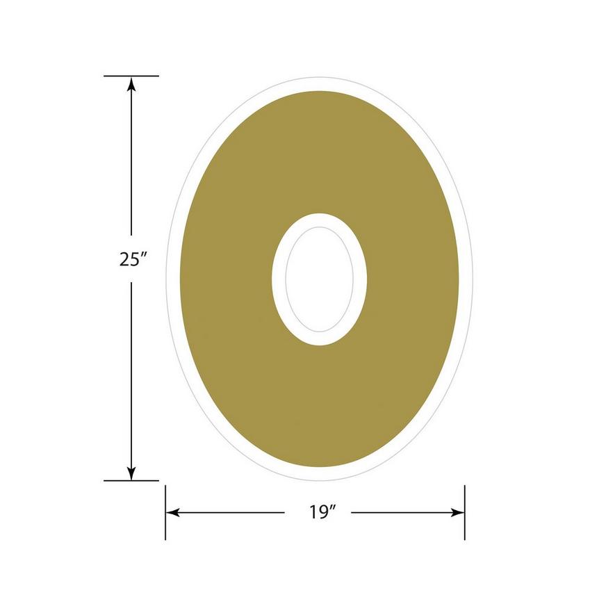 Gold Number (0) Corrugated Plastic Yard Sign, 24in
